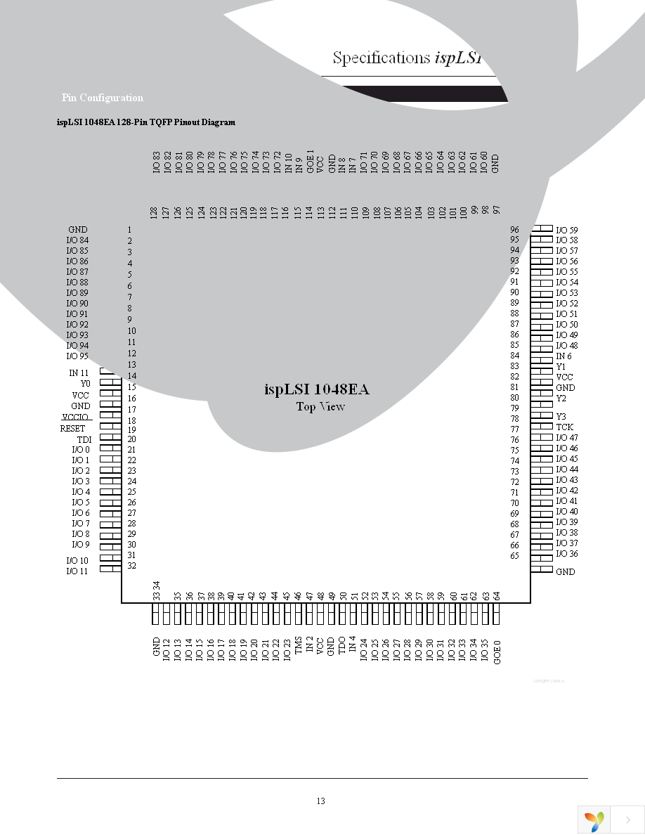 ISPLSI 1048EA-100LQ128 Page 13